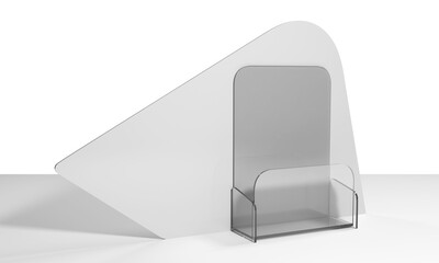 Blank Flyer Holder, Brochure Box Container. 3D render