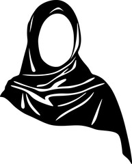  Vector Silhouette Image of Muslim Woman with Hijab, Arab Woman. For Logo Template Icon Hijab Store Muslim Store etc. graphic illustration