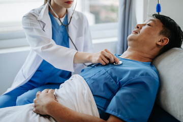 Obraz premium woman being examined by a doctor in background