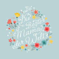 Lovely hand written Mother's Day design in German 