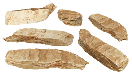 A collection of stone dicut.