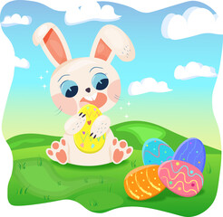 Easter Bunny with Easter Eggs