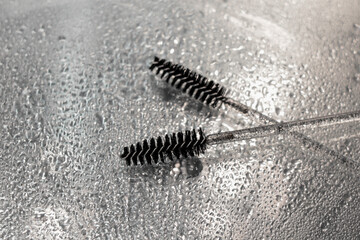 Black brushes  for eyebrows and eyelashes
