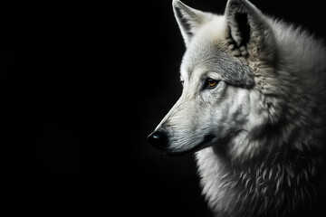 Fototapeta premium Generative AI of a portrait of a wolf. 