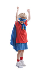 Little boy superhero isolated