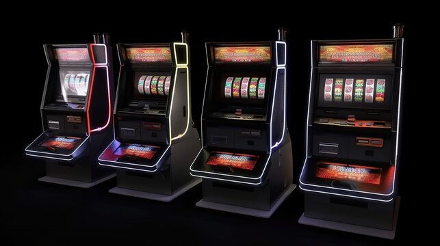 Slot machines, casino advertising. AI