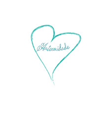 Handwritten heart in green with self care written inside in Spanish. PNG file