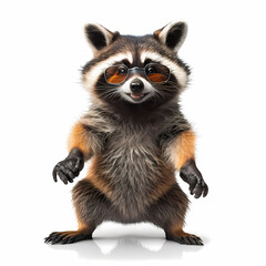 Raccoon Using Funny Sun Glasses. Generative AI