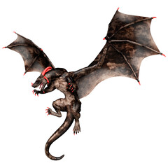 3D Rendering Fairy Tale Dragon on White