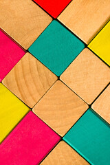Background of colorful wooden cubes.
