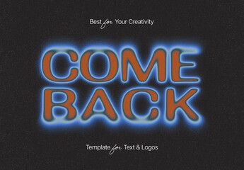 Come Back Text Effect Mockup