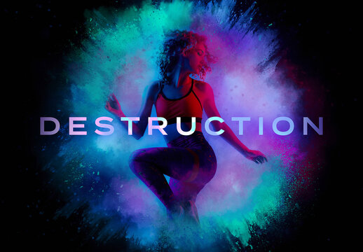 Destruction Photo Effect Mockup