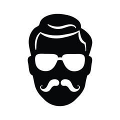 head with glasses icon or avatar, vector illustration 