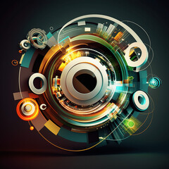  Abstract background, metaverse and technology, laser and geometric theme abstract background, light and glow, Generative Ai