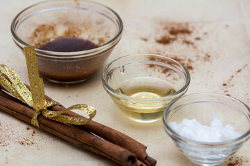 Cinnamon lip scrub made at home for diy beauty used to plump lips 