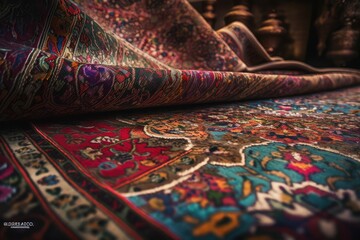 colorful carpet closeup, generative AI