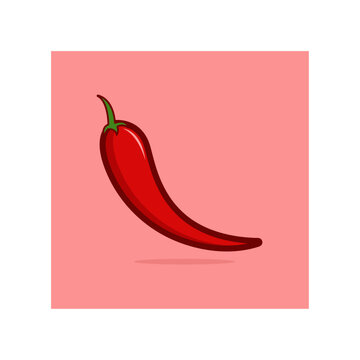 Red Chilli icon isolated vector 
