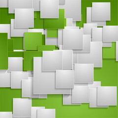 Green and grey squares geometric tech abstract background. Futuristic vector design