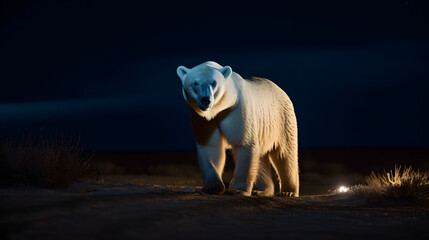 polar bear in the desert, generative ai