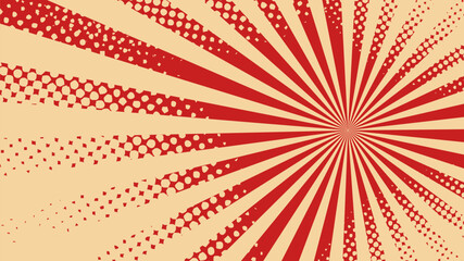 Comic background concept. Red and yellow background with comic strips and dots theme.