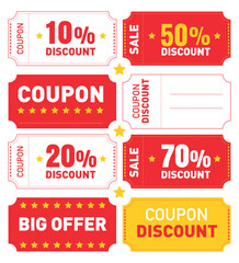set of coupons for sale with discount and offers	
