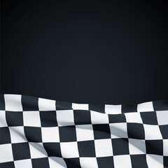 Checkered racing flag on black background. EPS10 vector