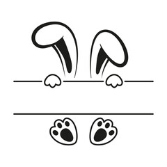 Easter Cute Bunny on white background