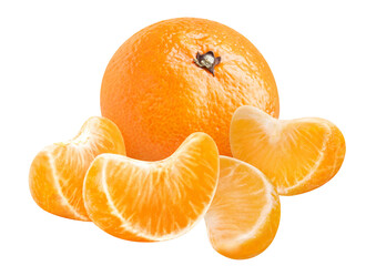 Delicious tangerines cut out
