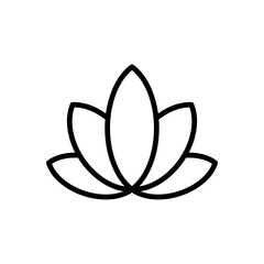 Lotus flower vector icon. Symbol of harmony, peace, meditation, relaxation. For logo, web design, user interface.