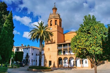 Fototapeta na wymiar Ronda, Andalusia, Spain - famous historical city - Iglesia de Santa María la Mayor church