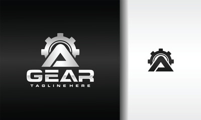 initial letter A gear logo
