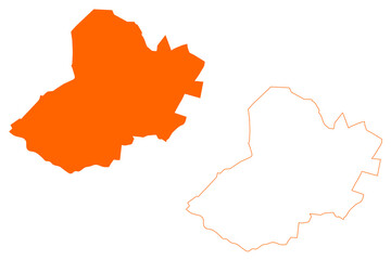 Scherpenzeel municipality (Kingdom of the Netherlands, Holland, Gelderland or Guelders province) map vector illustration, scribble sketch Scherpenzeel map