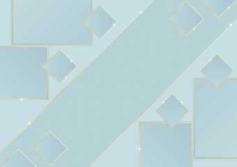 Luxury background blue geometric triangle with shiny gold elements