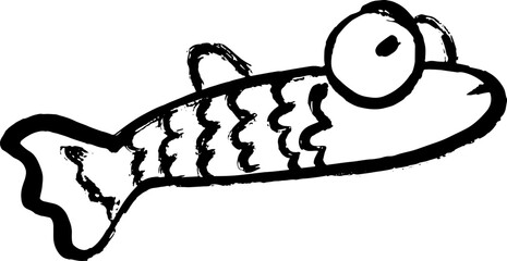 Artwork Dry Brush Ink Fish Print