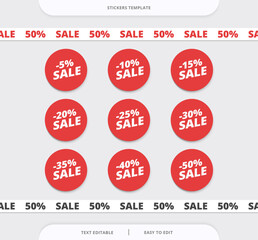 Fototapeta premium Set of sale stickers and stripes templates. Labels for your design. Graphic elements. Vector illustration.