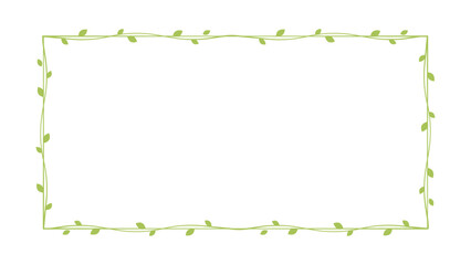 Rectangle green vine frames and borders, floral botanical design element vector illustration