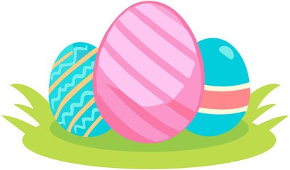 Easter Eggs on Grass