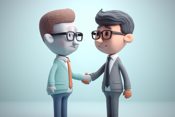 3d business-men doing handshake