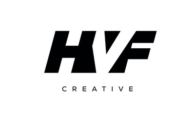 HVF letters negative space logo design. creative typography monogram vector	