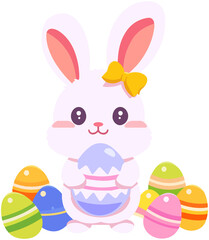 Happy Easter Bunny Cartoon  lcon