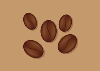 Realistic Coffee Beans Clipart Vector