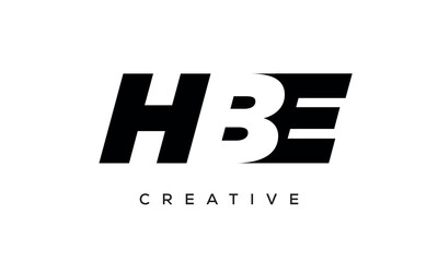 HBE letters negative space logo design. creative typography monogram vector	