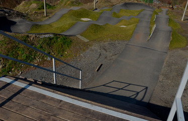 bike path in the car park Pumping (moving up and down) is used instead of pedaling and bouncing to...