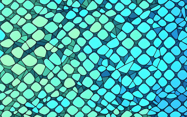Fototapeta premium Colorful shades of blue abstract snake skin texture background created with generative ai