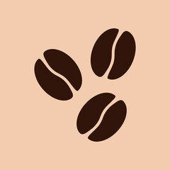 coffee beans icon, roasted coffee vector logo