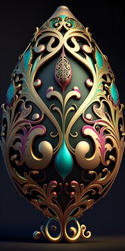abstract floral ornament like faberge egg