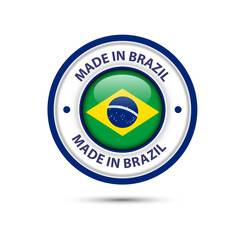 Fototapeta premium Made in Brazil premium vector logo. Made in Brazil logo, icon and badges 
