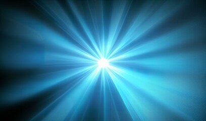 中心から青く輝く放射状の光線
