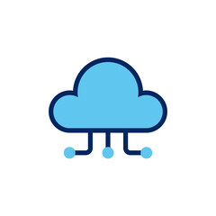 vector icon concept of cloud and network. Can be used for office, technology, education, company. Can be for web, website, poster, apps