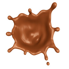 Melted chocolate splash in realistic 3d render